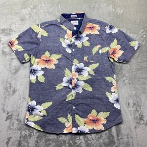 SEVEN DIAMONDS Great Summer Mens S/S Button Up Shirt Tropical Floral Print Sz XL